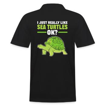 J’aime vraiment les tortues de mer, OK? Tortue - Polo Homme - noir - Dos - Kai (181cm)