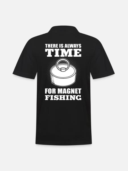 Magnet Fischen Fischer Schatzsucher Enterhaken Flu - Männer Poloshirt - Schwarz