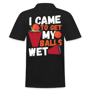 I Came To Get My Balls Wet Beer Pong - Men's Polo Shirt - black - Back - Kai (181cm)