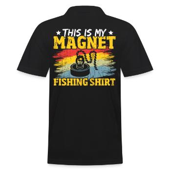 Magnet Fischen Fischer Schatzsucher Angeln Seil Me - Männer Poloshirt - Schwarz - Hinten - Kai (181cm)