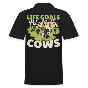 Vache Vaches Muh Pis Vache laitière Ferme Vache Crâne de vache Éleveur - Polo Homme - noir - Dos - Kai (181cm)