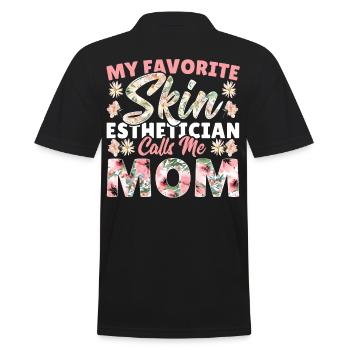 My Favorite Skin Esthetician Calls Me Mom - Men's Polo Shirt - black - Back - Kai (181cm)