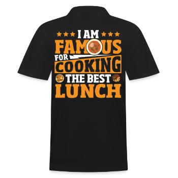 I am Famous For Cooking The Best Lunch Cafeteria - Men's Polo Shirt - black - Back - Kai (181cm)