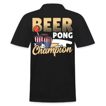 Bier Pong Bier Party Ping-Pong Bier-Flasche Säufer - Männer Poloshirt - Schwarz - Hinten - Kai (181cm)