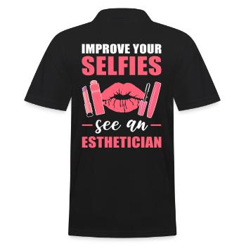 Improve Your Selfies See An Esthetician Beautician - Men's Polo Shirt - black - Back - Kai (181cm)