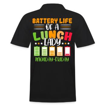 Battery Life Of A Lunch Lady Cafeteria Worker - Men's Polo Shirt - black - Back - Kai (181cm)