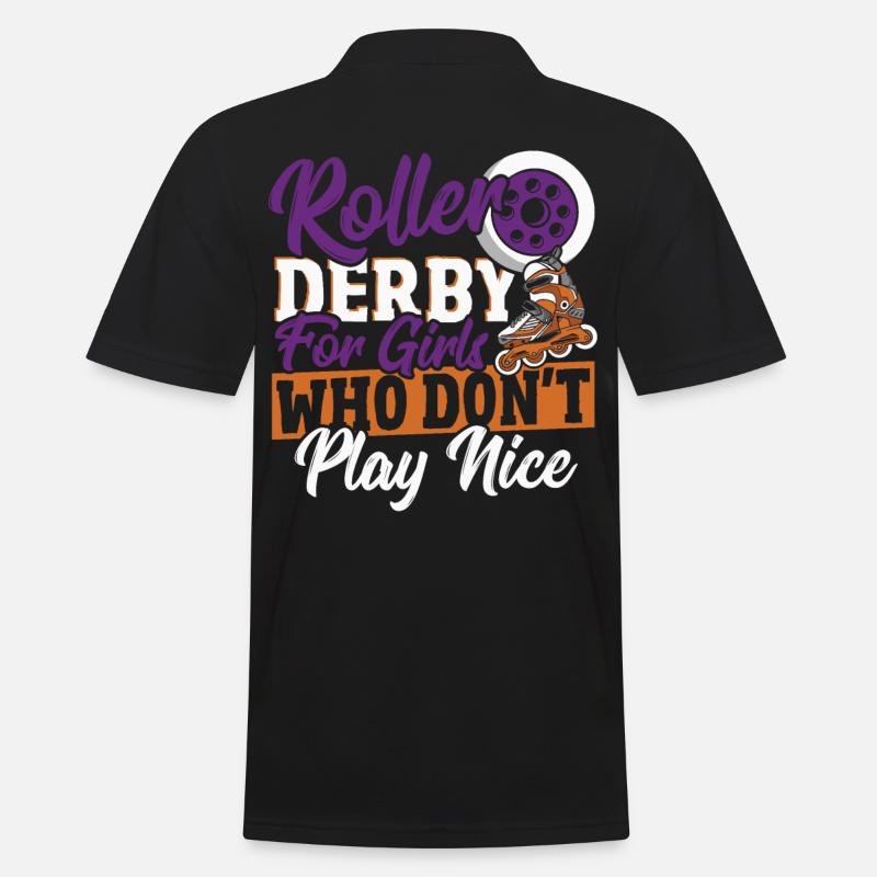 Rollschuhlaufen Roller-Derby Rollschuhlaufen Rolle - Männer Poloshirt - Schwarz