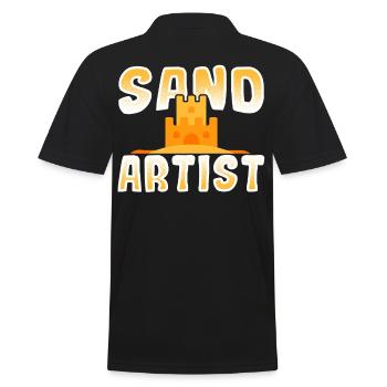 Sand Künstler Sandburg Sandskulptur Sandmalerei Sa - Männer Poloshirt - Schwarz - Hinten - Kai (181cm)