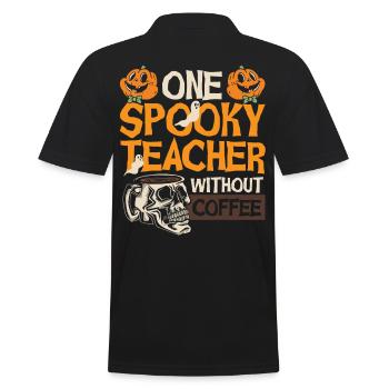 One Spooky Teacher Without Coffee Halloween Coffe - Männer Poloshirt - Schwarz - Hinten - Kai (181cm)