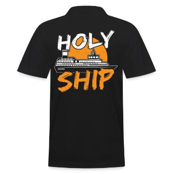 Heiliges Schiff Kreuzfahrt Urlaub Familienausflug - Männer Poloshirt - Schwarz - Hinten - Kai (181cm)