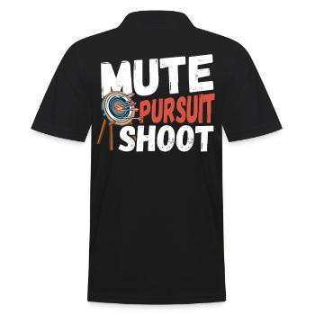 Mute Pursuit Shoot Archery Archer Hunting - Men's Polo Shirt - black - Back - Kai (181cm)