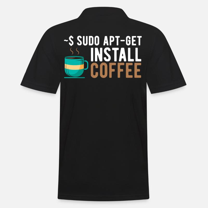 ~$ sudo apt-get install coffee Linux Programmer - Men's Polo Shirt - black