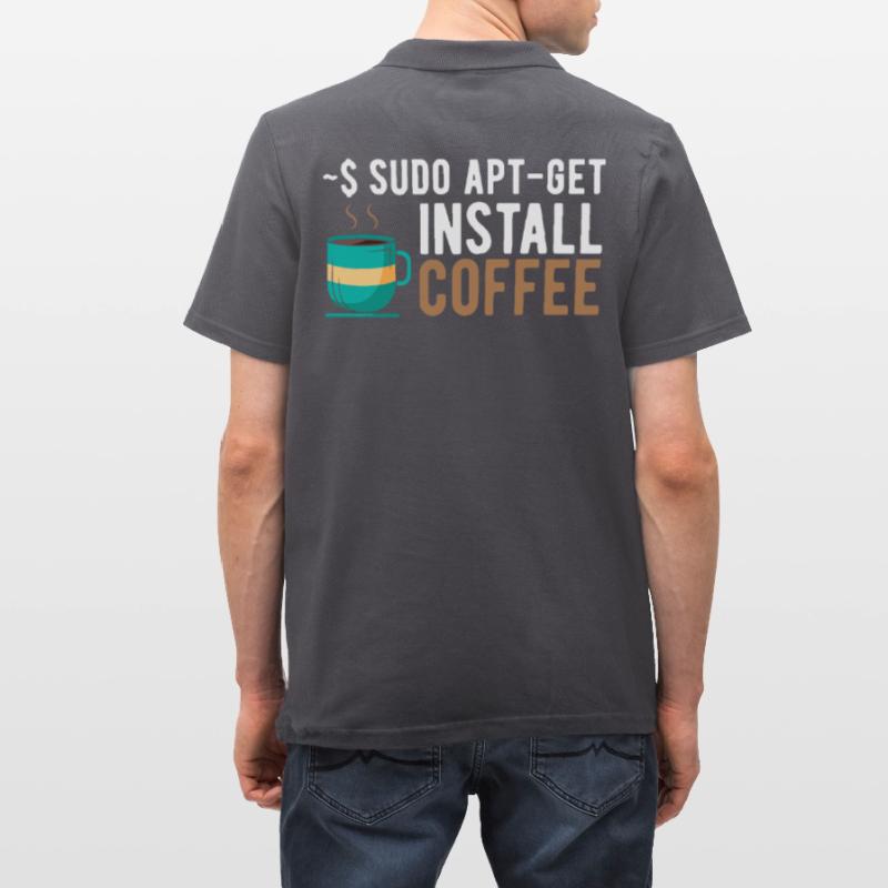 ~$ sudo apt-get install coffee Linux Programmer Men's Polo Shirt
