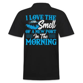 I Love The Smell Of A New Port Cruising Vacation - Men's Polo Shirt - black - Back - Kai (181cm)