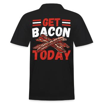 Speck Frühstück Schinken Schwein - Männer Poloshirt - Schwarz - Hinten - Kai (181cm)