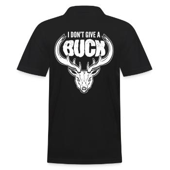 I Don't Give A Buck Deer Hunting Stag - Männer Poloshirt - Schwarz - Hinten - Kai (181cm)