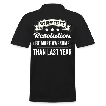 My New Year's Resolution New Years Eve - Men's Polo Shirt - black - Back - Kai (181cm)