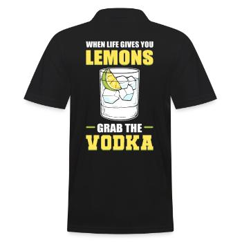 When Life Gives You Lemons Grab The Vodka Wodka - Männer Poloshirt - Schwarz - Hinten - Kai (181cm)
