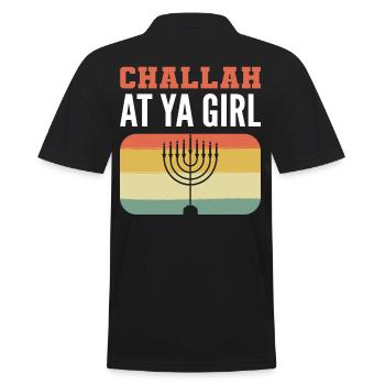 Challah At Ya Girl Hanukkah Dreidel - Männer Poloshirt - Schwarz - Hinten - Kai (181cm)