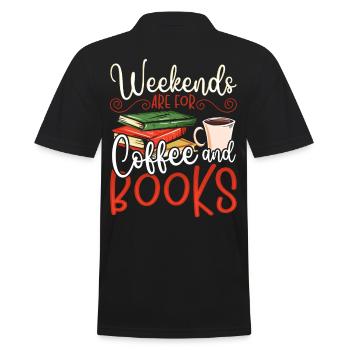 Weekends Are For Coffee and Books Book Lover - Männer Poloshirt - Schwarz - Hinten - Kai (181cm)