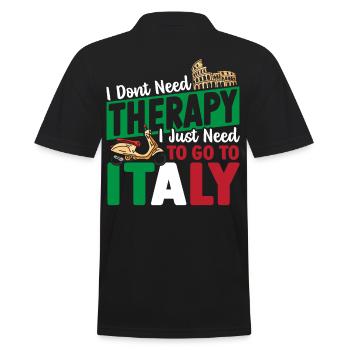 I Dont Need Therapy I Just Need to Go to Italy - Men's Polo Shirt - black - Back - Kai (181cm)