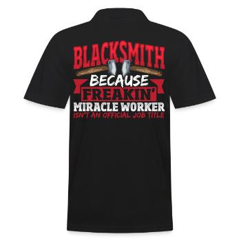 Blacksmith Official Job Title Blacksmithing - Männer Poloshirt - Schwarz - Hinten - Kai (181cm)