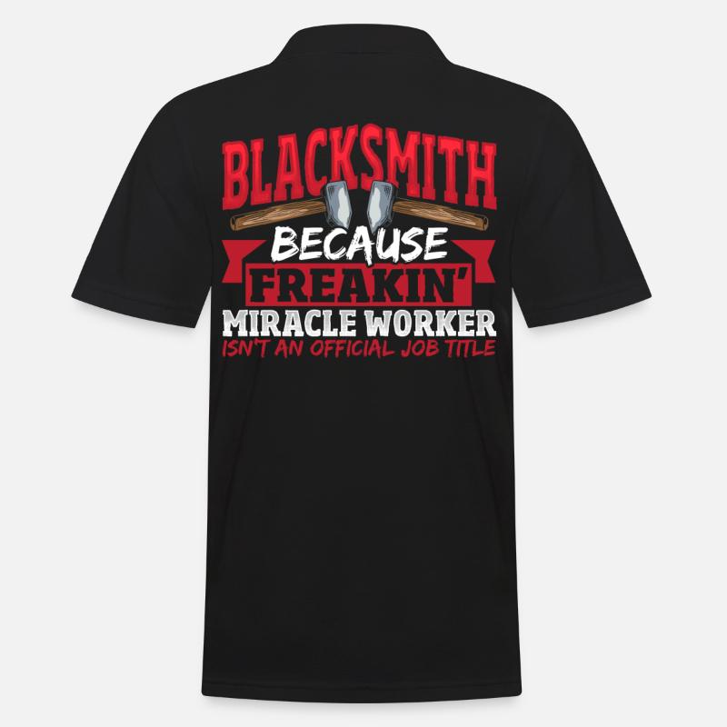 Blacksmith Official Job Title Blacksmithing - Männer Poloshirt - Schwarz