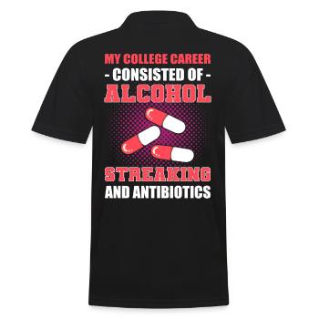 Microbiologiste de l’alcool, des stries et des antibiotiques - Polo Homme - noir - Dos - Kai (181cm)
