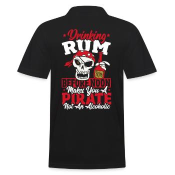 Drinking Rum Before Noon Makes You A Pirate - Men's Polo Shirt - black - Back - Kai (181cm)