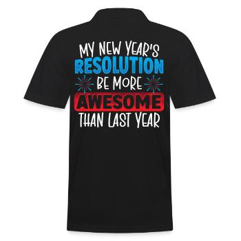 My New Year's Resolution New Years Eve - Men's Polo Shirt - black - Back - Kai (181cm)