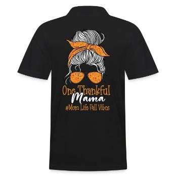 One Thankful Mama Mom Life Fall Vibes - Polo Homme - noir - Dos - Kai (181cm)