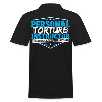 Personal Torture Instructor Physical Therapist - Men's Polo Shirt - black - Back - Kai (181cm)