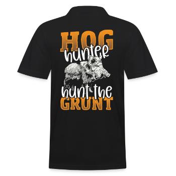 Hog Hunter Hunt The Grunt Wild Boar Hunter - Männer Poloshirt - Schwarz - Hinten - Kai (181cm)