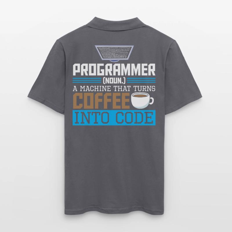 Programmer A machine that turns coffee into code Men's Polo Shirt