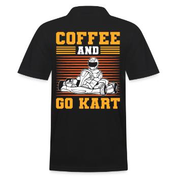 Coffee and Go Kart Go-Kart Racing - Men's Polo Shirt - black - Back - Kai (181cm)