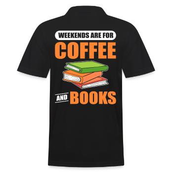 Weekends Are For Coffee and Books Book Lover - Männer Poloshirt - Schwarz - Hinten - Kai (181cm)
