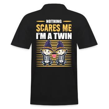 Nothing Scares Me I'm A Twin Halloween Twins - Männer Poloshirt - Schwarz - Hinten - Kai (181cm)
