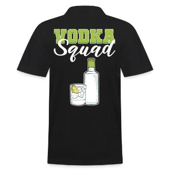 The Vod Squad Vodka Wodka - Männer Poloshirt - Schwarz - Hinten - Kai (181cm)