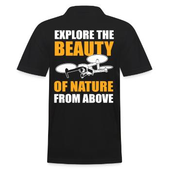 Explore the Beauty of a Nature From Above Drone - Men's Polo Shirt - black - Back - Kai (181cm)
