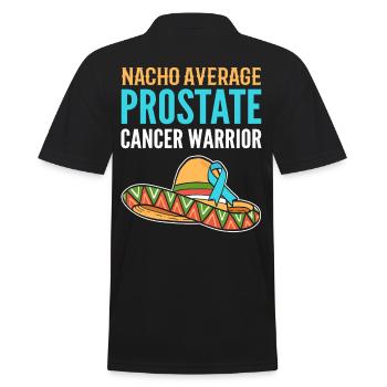 Nacho Average Prostate Cancer Warrior Light Blue - Männer Poloshirt - Schwarz - Hinten - Kai (181cm)