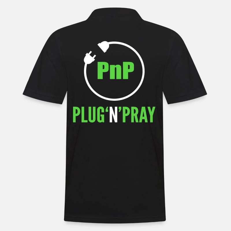 PnP = Plug'n'Pray Programming Programmer Coding - Männer Poloshirt - Schwarz