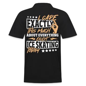 I Care Exactly This Much About Everything Except - Men's Polo Shirt - black - Back - Kai (181cm)