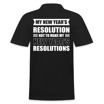 My New Year's Resolution New Year's Day New Years - Men's Polo Shirt - black - Back - Kai (181cm)