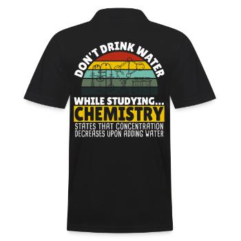 Ne buvez pas d’eau pendant vos études en microbiologie - Polo Homme - noir - Dos - Kai (181cm)