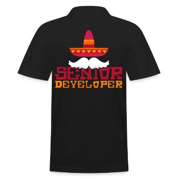 Senior Developer Programming Programmer - Männer Poloshirt - Schwarz - Hinten - Kai (181cm)
