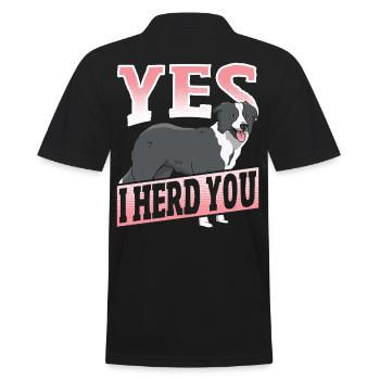 Border Collie I Herd You - Men's Polo Shirt - black - Back - Kai (181cm)