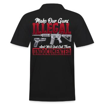 2nd Amendment Gun Rights Gun Lover - Men's Polo Shirt - black - Back - Kai (181cm)