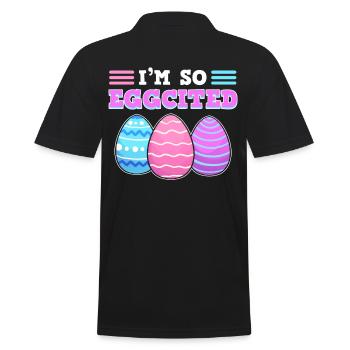 I'm So Eggcited Easter - Männer Poloshirt - Schwarz - Hinten - Kai (181cm)