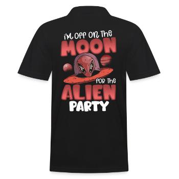 I'm off on the Moon for the Alien Party Aliens - Men's Polo Shirt - black - Back - Kai (181cm)