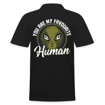 You Are My Favourite Human Aliens - Männer Poloshirt - Schwarz - Hinten - Kai (181cm)